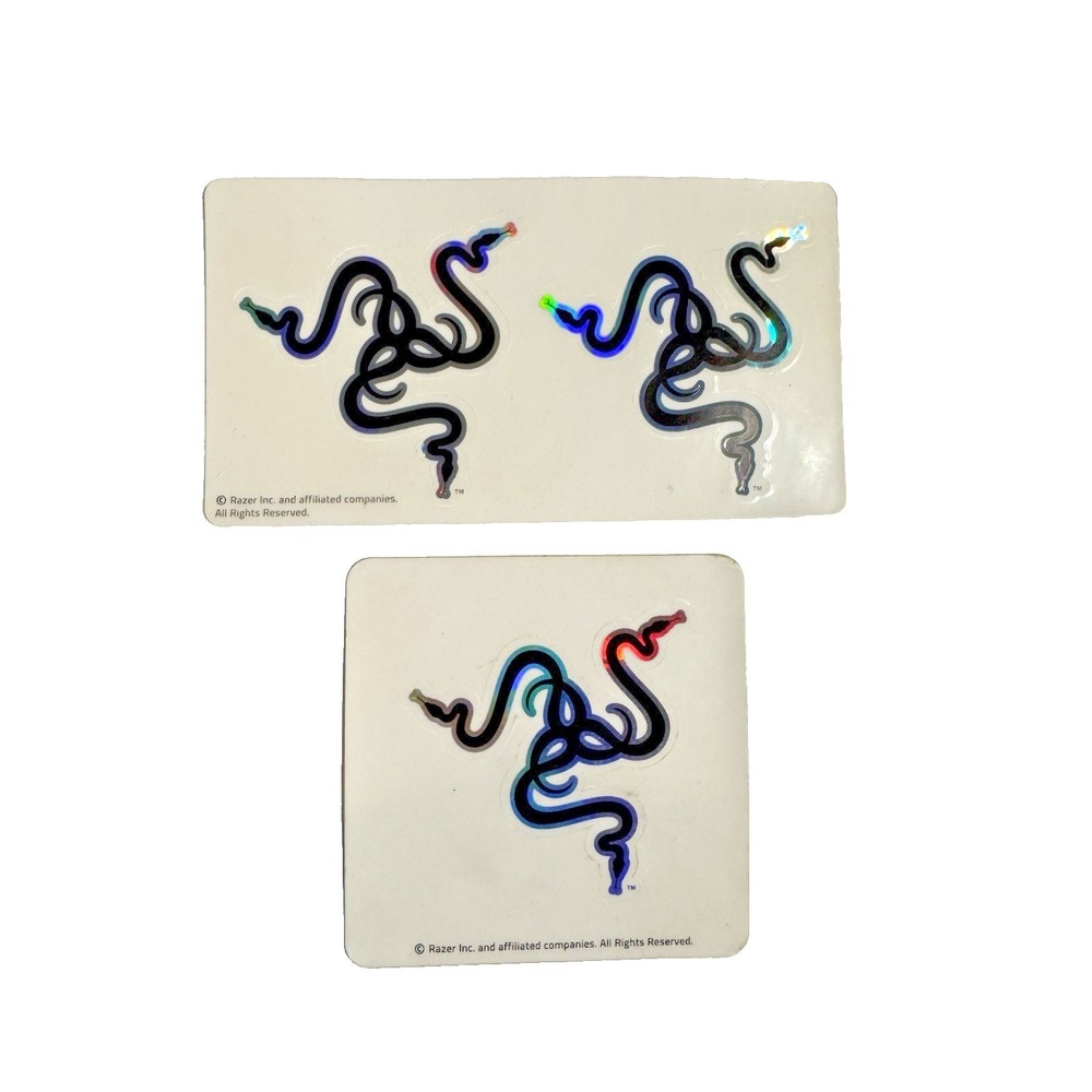 Razer Logo Gaming Computer Green Sticker Decal Sheet (Set of 3)